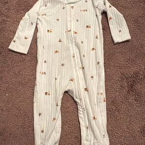 Carter's White and Brown Kids Footie